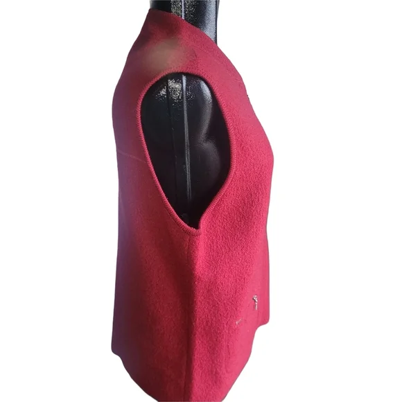 Lindor Red Sleeveless Wool Zip Up Sweater Vest M - Picture 3 of 7